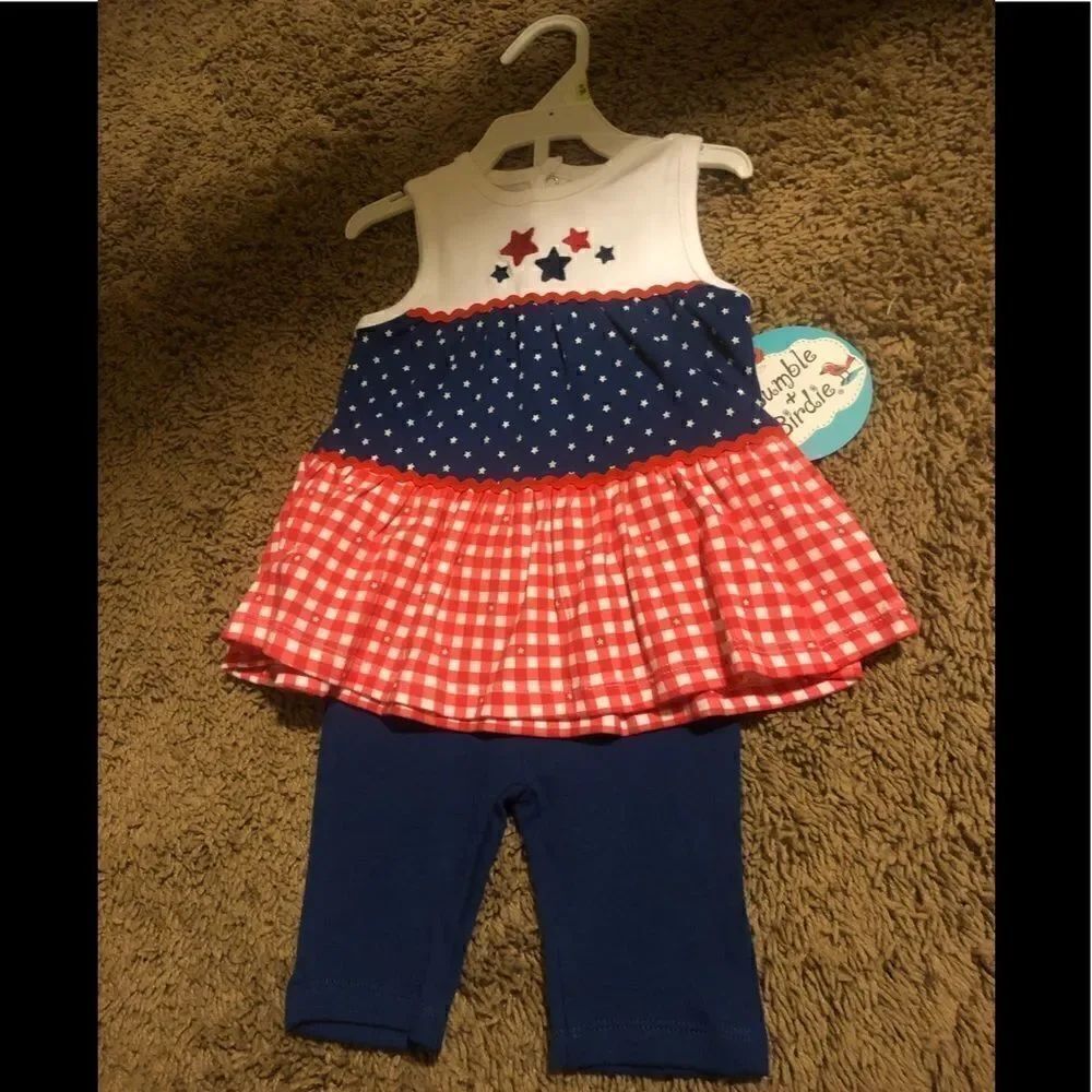 Patriotic girls outfit 4th of July